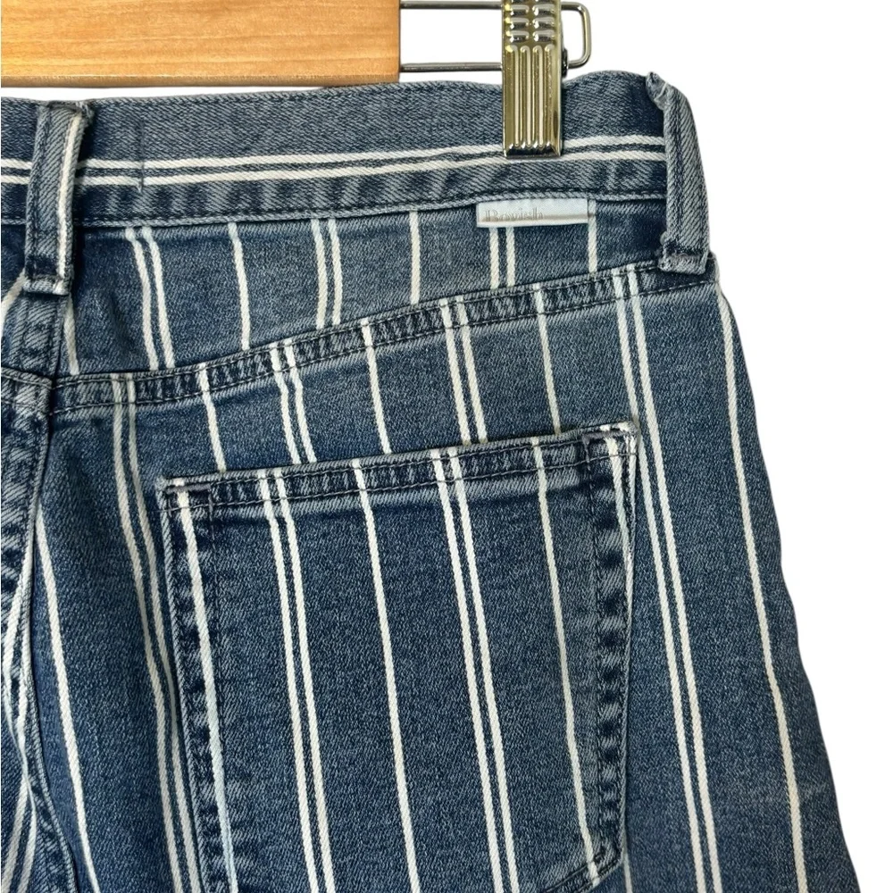 Boyish By Her The Mikey High Rise Wide Leg Frayed Distress Pin Striped Size 28 - Picture 2 of 7
